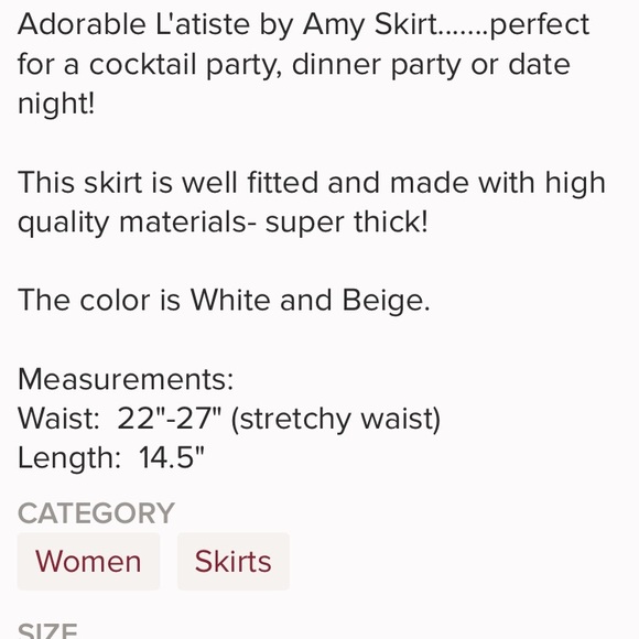 RePosh L’atiste by Amy Skirt - Picture 3 of 3